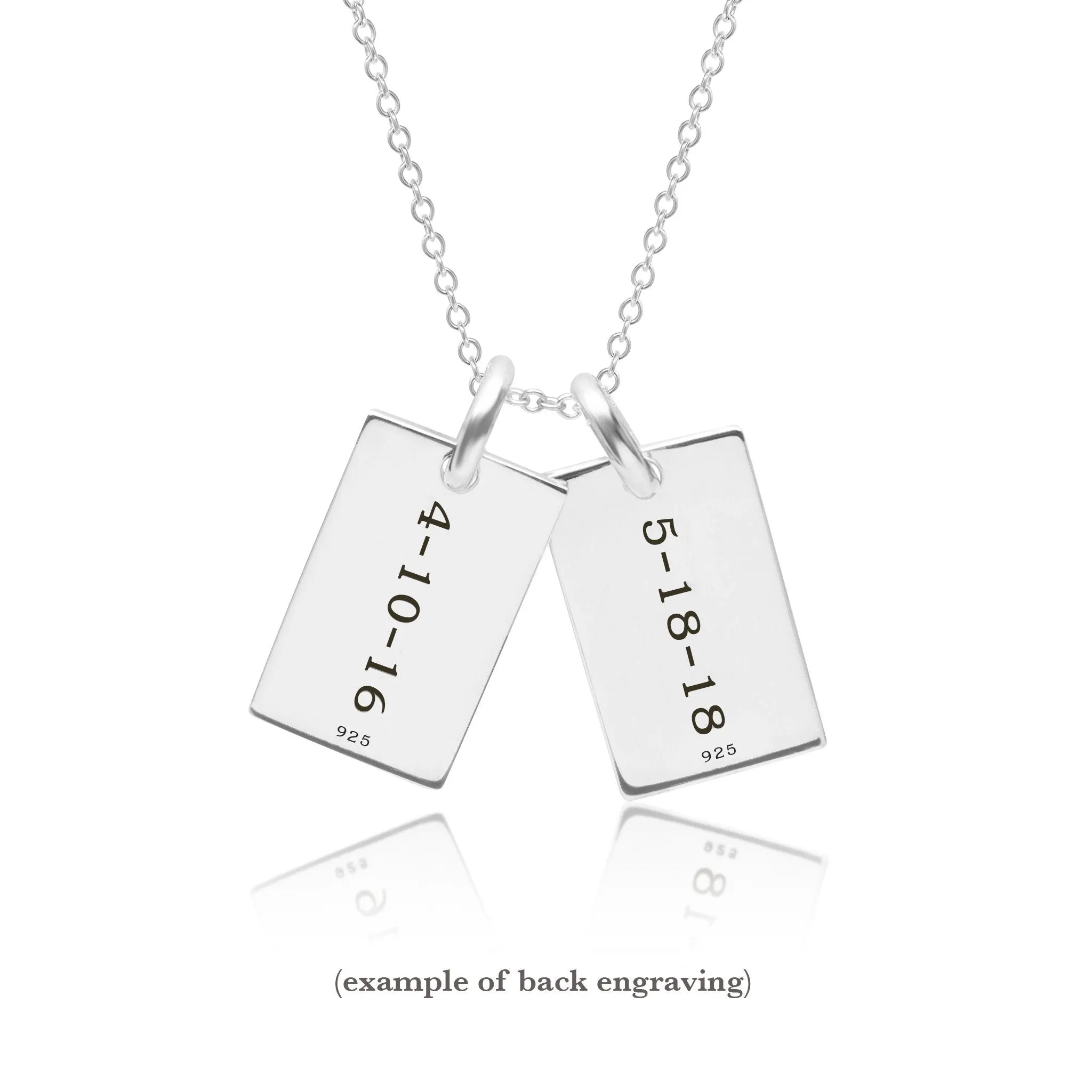 Sterling Silver Mini Dog Tag Necklace - 2 Names sold by Tiny Tags product image thumbnail 5