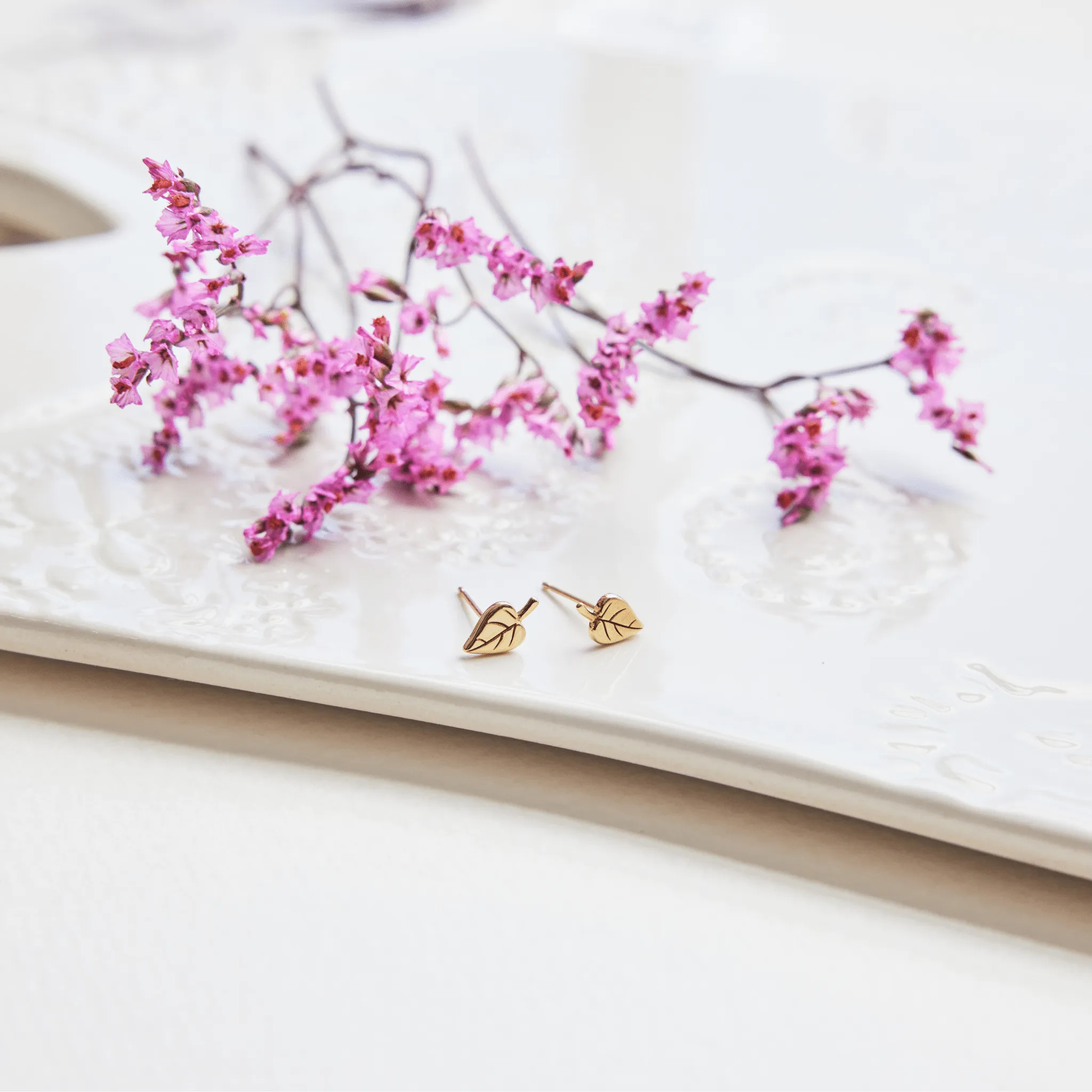 Leaf Stud Earrings sold by Tiny Tags product image thumbnail 5