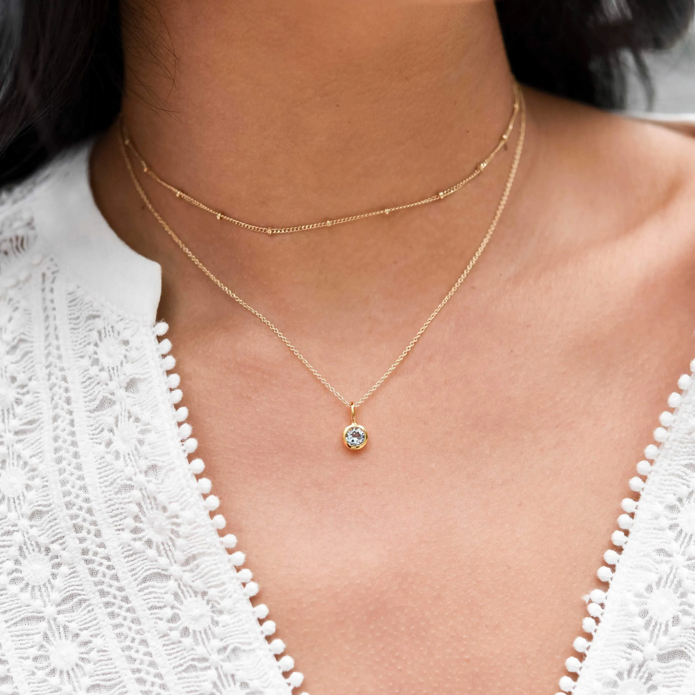 14k Gold Birthstone Charm Necklaces sold by Tiny Tags product image thumbnail 2