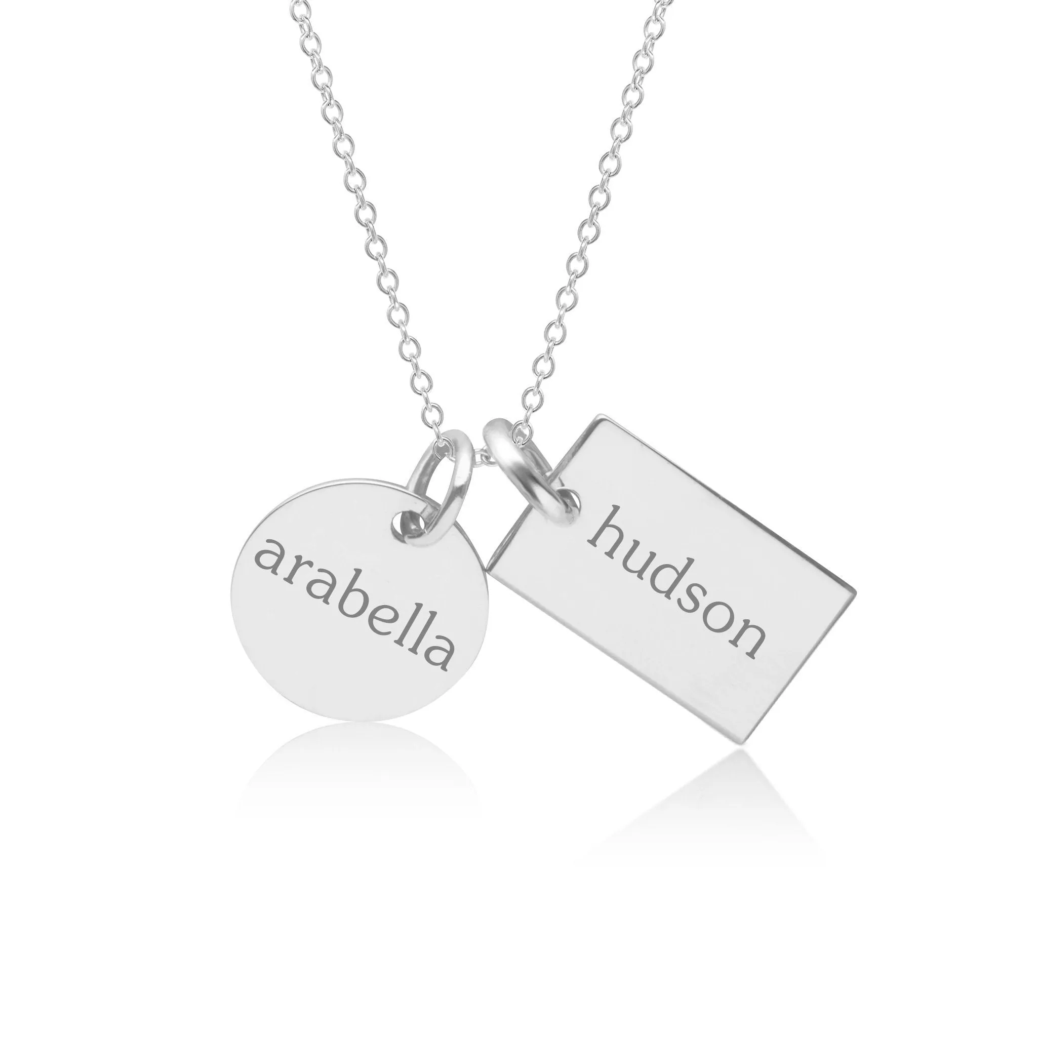 14k Gold Circle & Mini Dog Tag Necklace sold by Tiny Tags product image thumbnail 4