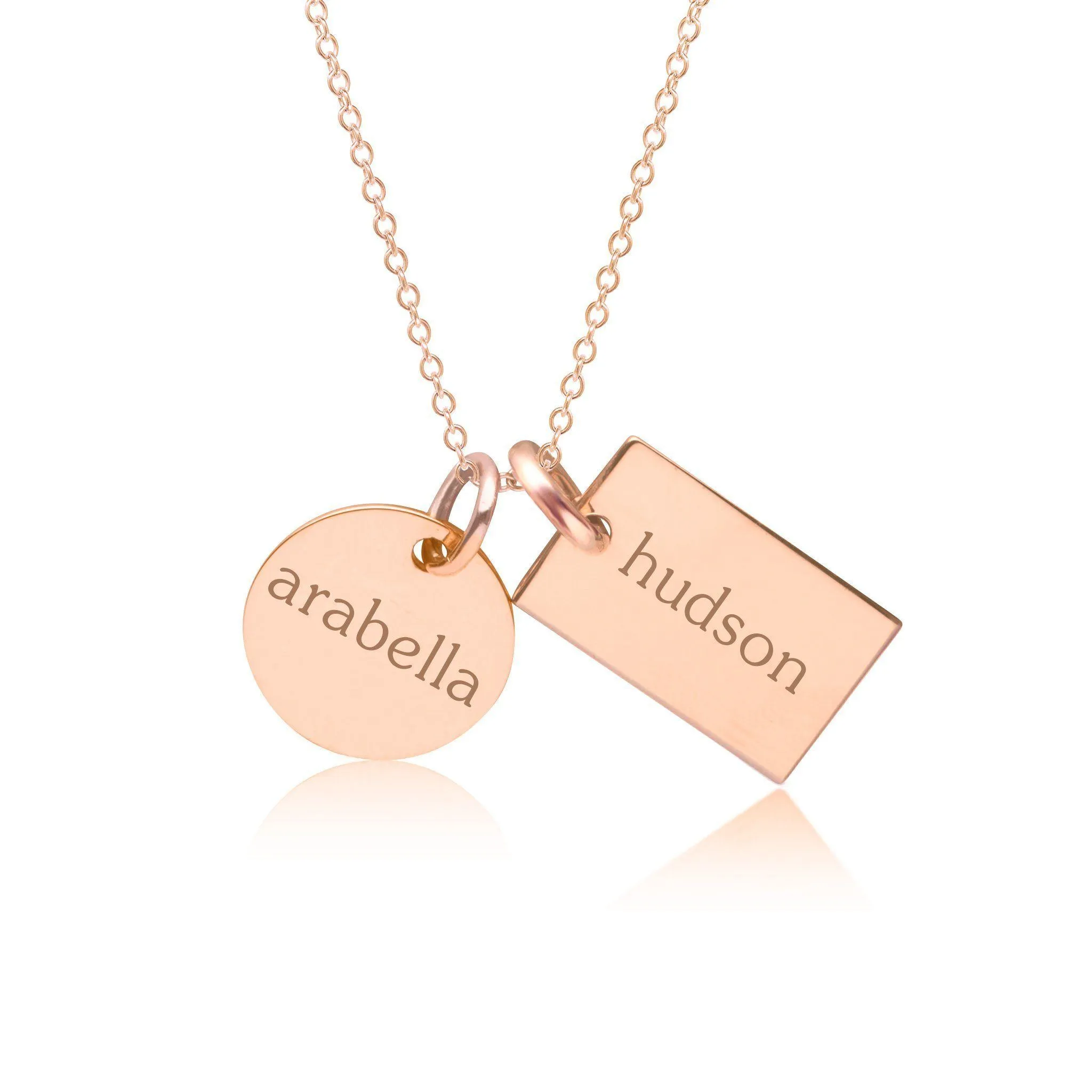 14k Gold Circle & Mini Dog Tag Necklace sold by Tiny Tags product image thumbnail 3