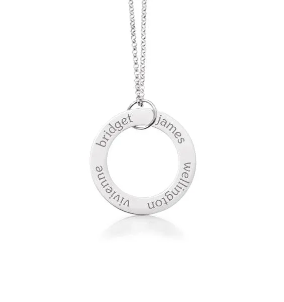 14k Gold Circle Pendant Necklace - 4 Names sold by Tiny Tags product image thumbnail 4