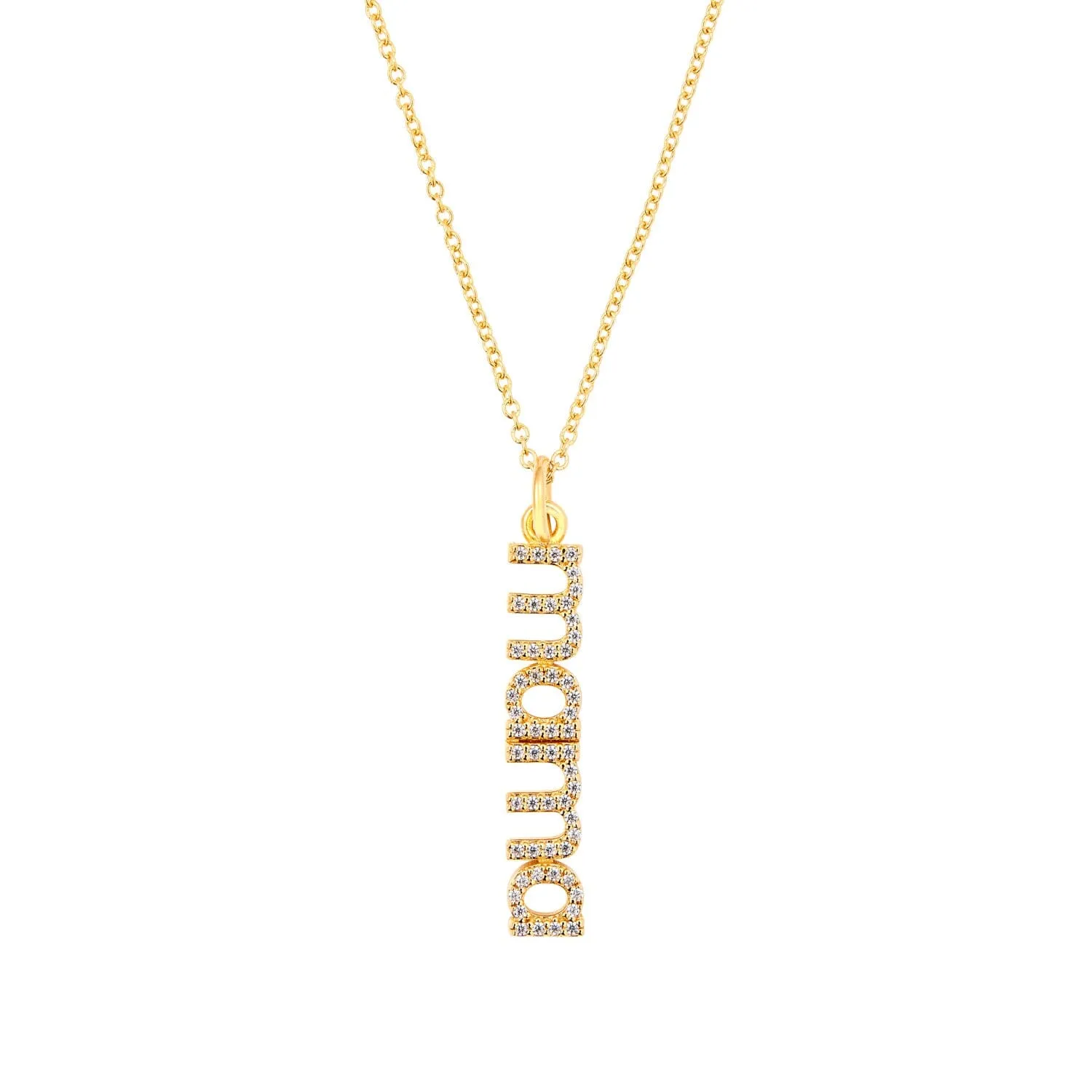 Gold Pavé Vertical Mama Necklace sold by Tiny Tags