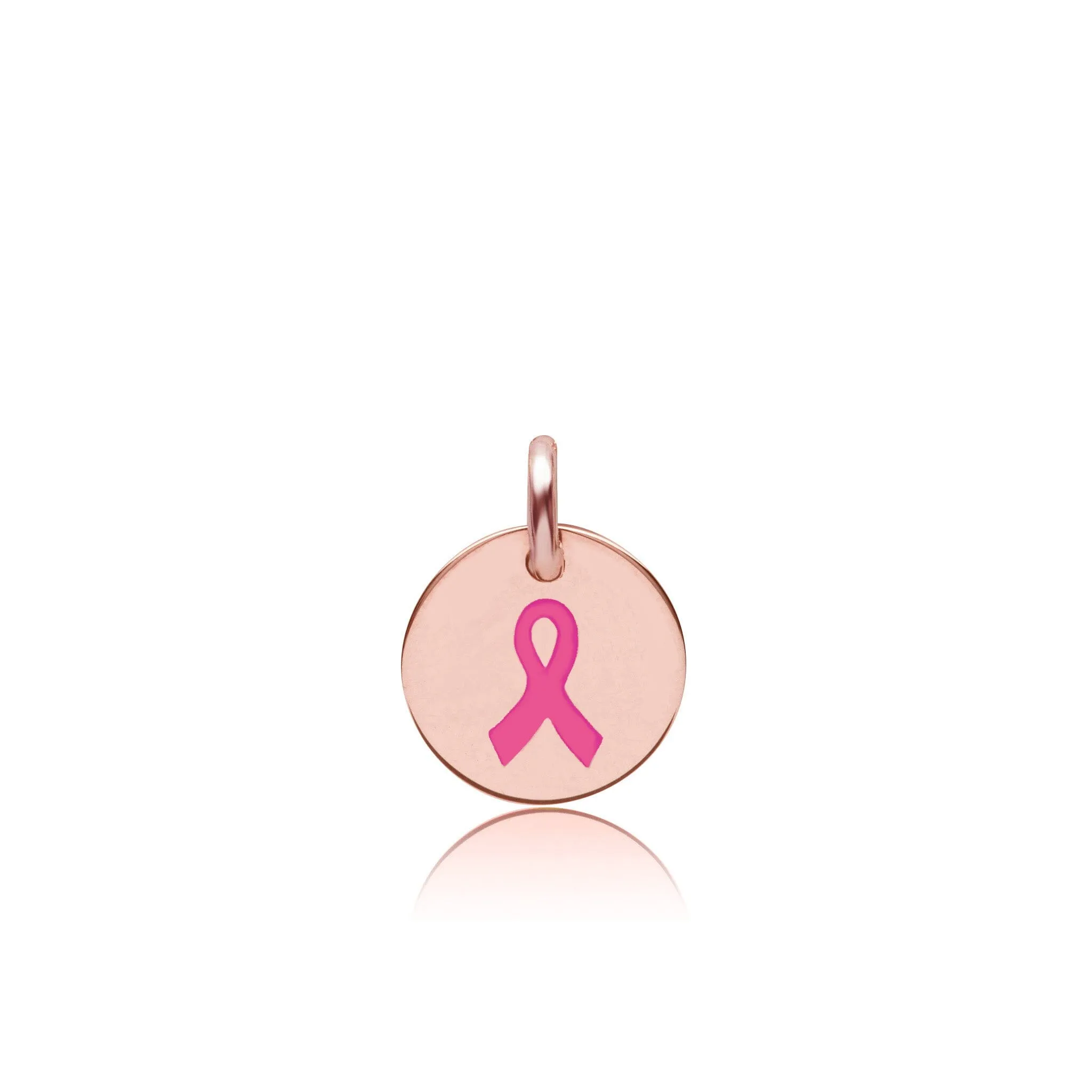 14k Gold Engravable Breast Cancer Ribbon Circle Tag sold by Tiny Tags product image thumbnail 3