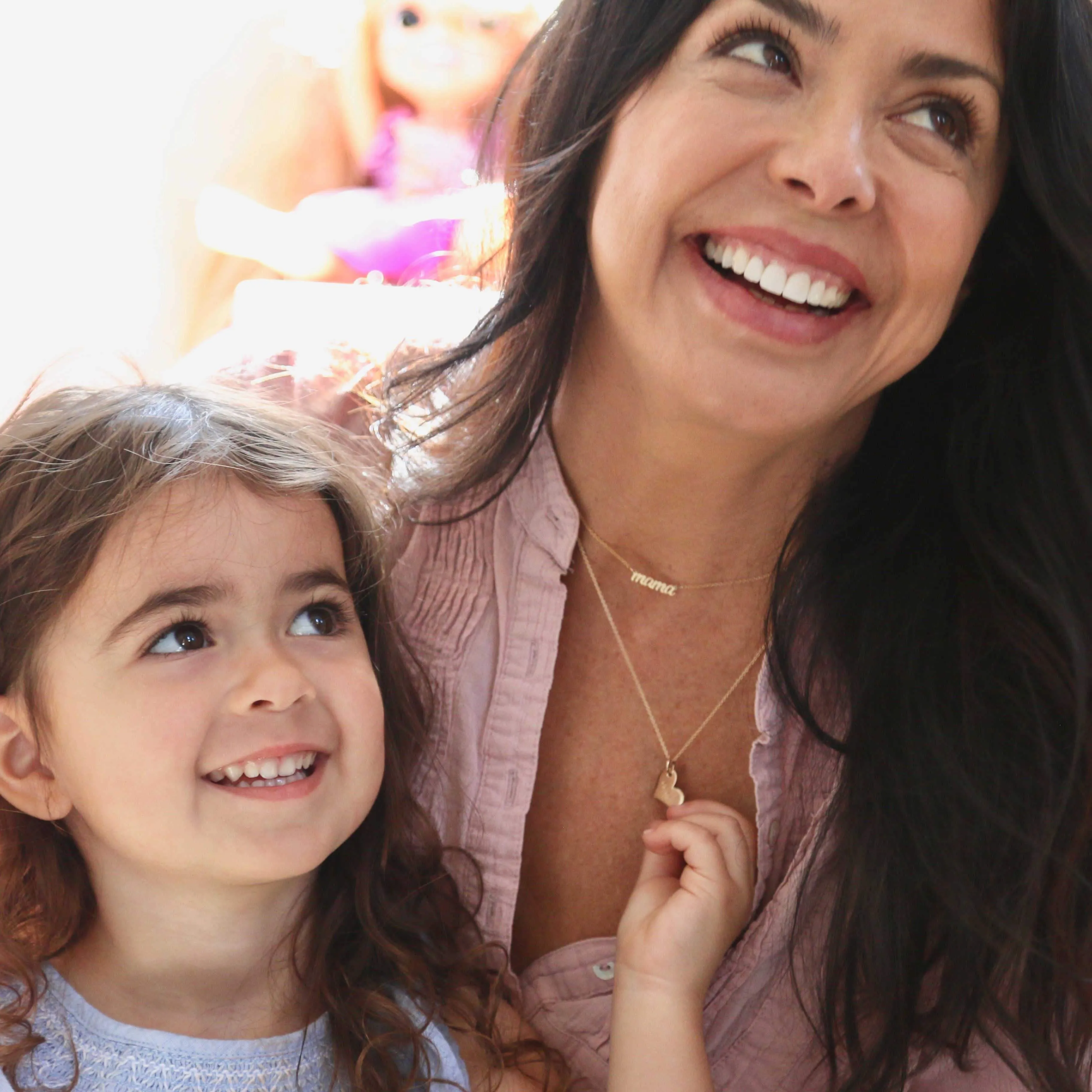 Mama & Me Script Nameplate Necklace Set sold by Tiny Tags product image thumbnail 4