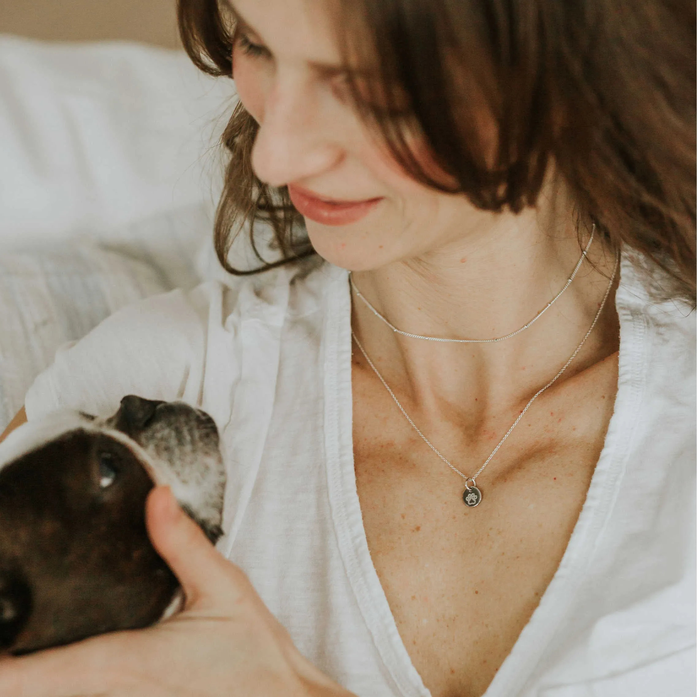 Gold Engravable Paw Print Necklace sold by Tiny Tags product image thumbnail 4