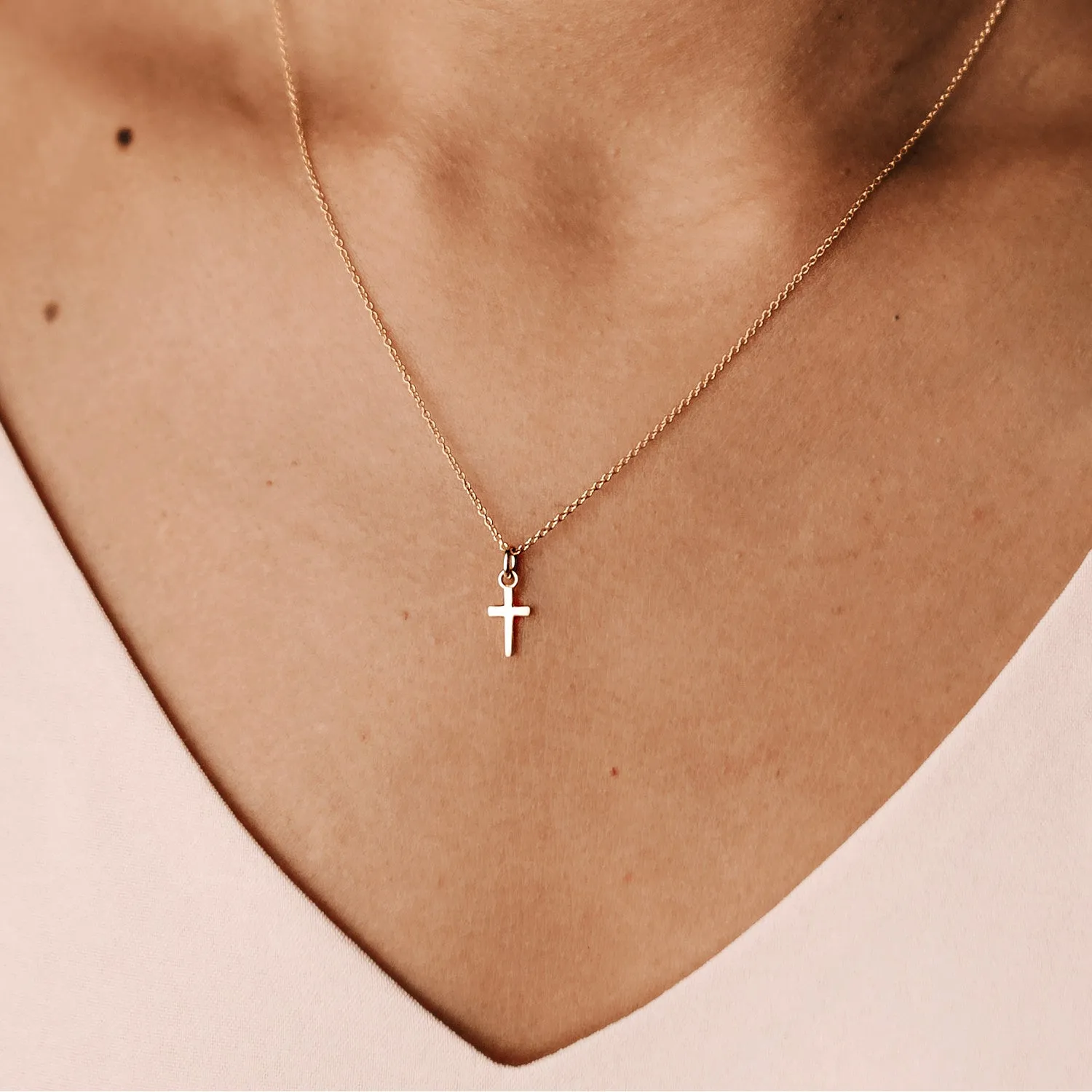 Gold Cross Necklace sold by Tiny Tags product image thumbnail 2