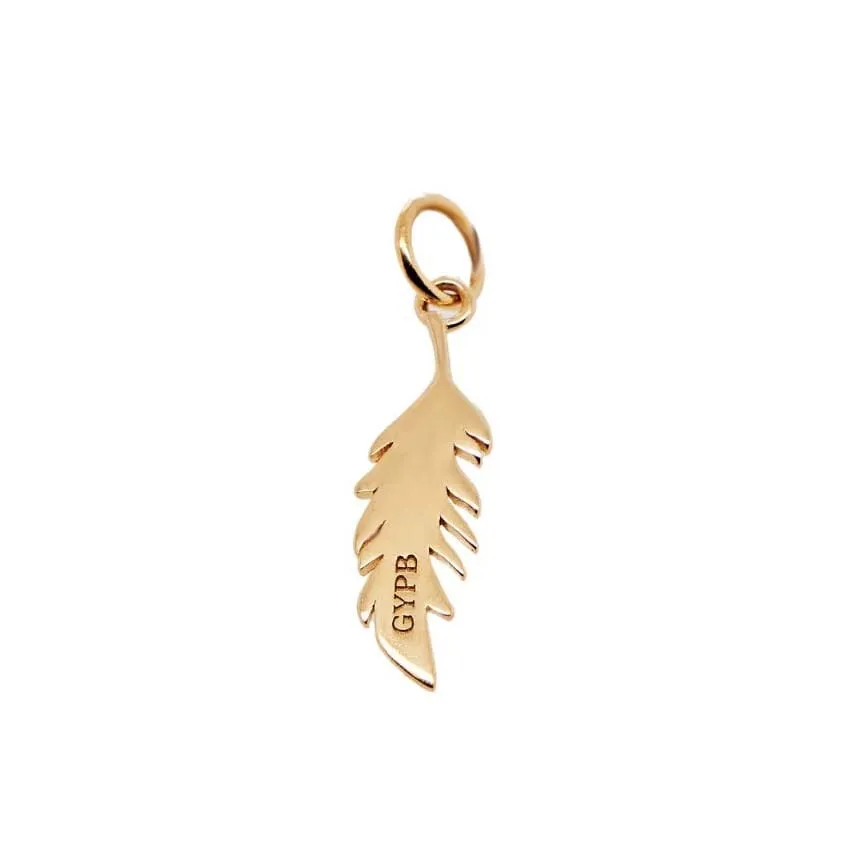 14k Gold Vertical Flamingo Feather Charm by Lindsey Gurk sold by Tiny Tags product image thumbnail 2