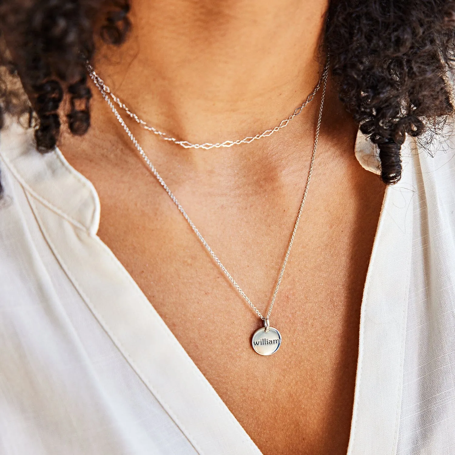 Sterling Silver Circle Necklace sold by Tiny Tags product image thumbnail 4