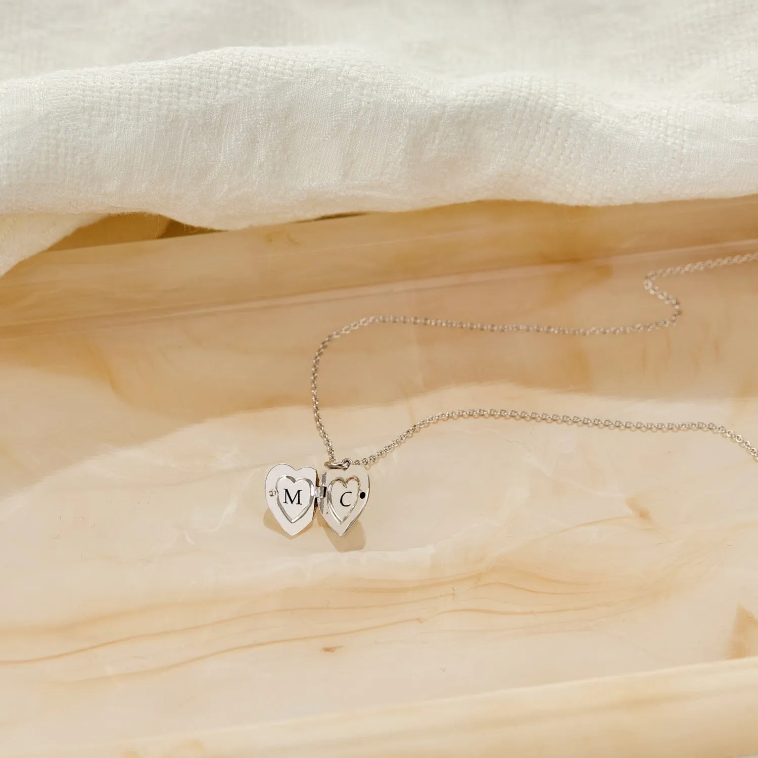 Heart Mini Locket Necklace sold by Tiny Tags product image thumbnail 4