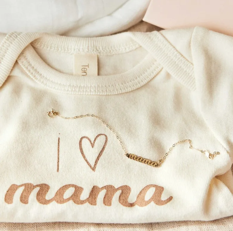 The Perfect Bundle with 14k Gold 'mama' Bracelet sold by Tiny Tags