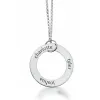 Sterling Silver Circle Pendant Necklace - 3 Names sold by Tiny Tags