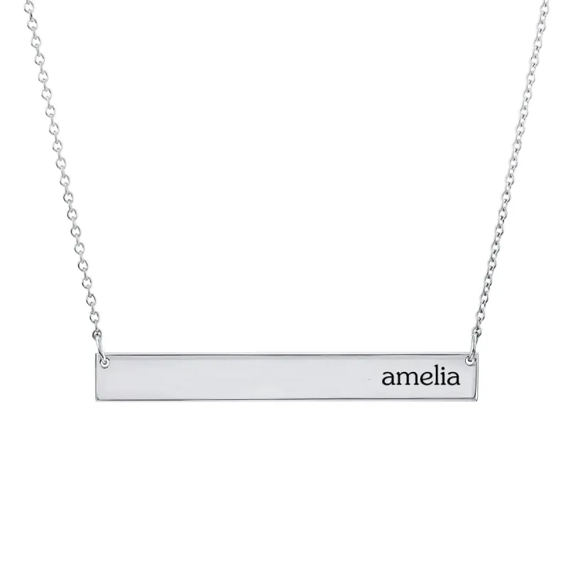 Sterling Silver Skinny Bar Necklace sold by Tiny Tags