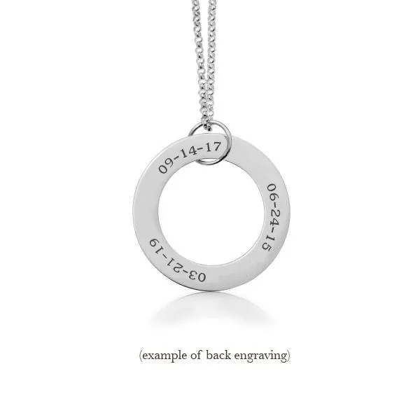 Sterling Silver Circle Pendant Necklace - 3 Names sold by Tiny Tags product image thumbnail 2