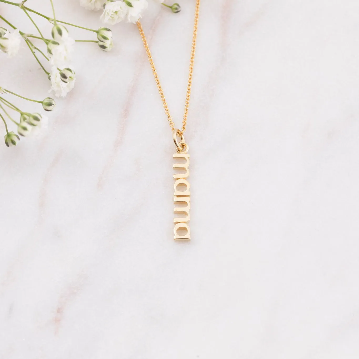 Gold Vertical Mama Necklace sold by Tiny Tags product image thumbnail 3