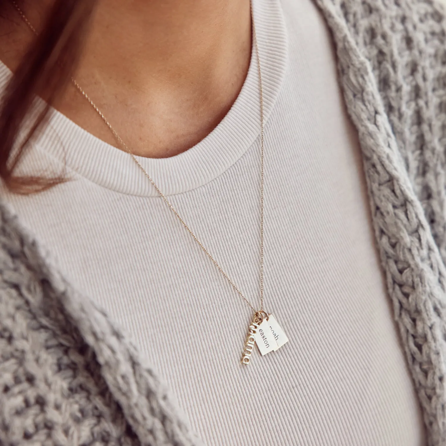 Gold Vertical Mama Necklace sold by Tiny Tags product image thumbnail 2