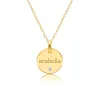 14k Gold Circle Necklace with Birthstone sold by Tiny Tags