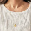 14k Gold Circle Necklace with Birthstone sold by Tiny Tags