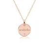 14k Gold Circle Necklace with Birthstone sold by Tiny Tags