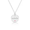14k Gold Circle Necklace with Birthstone sold by Tiny Tags
