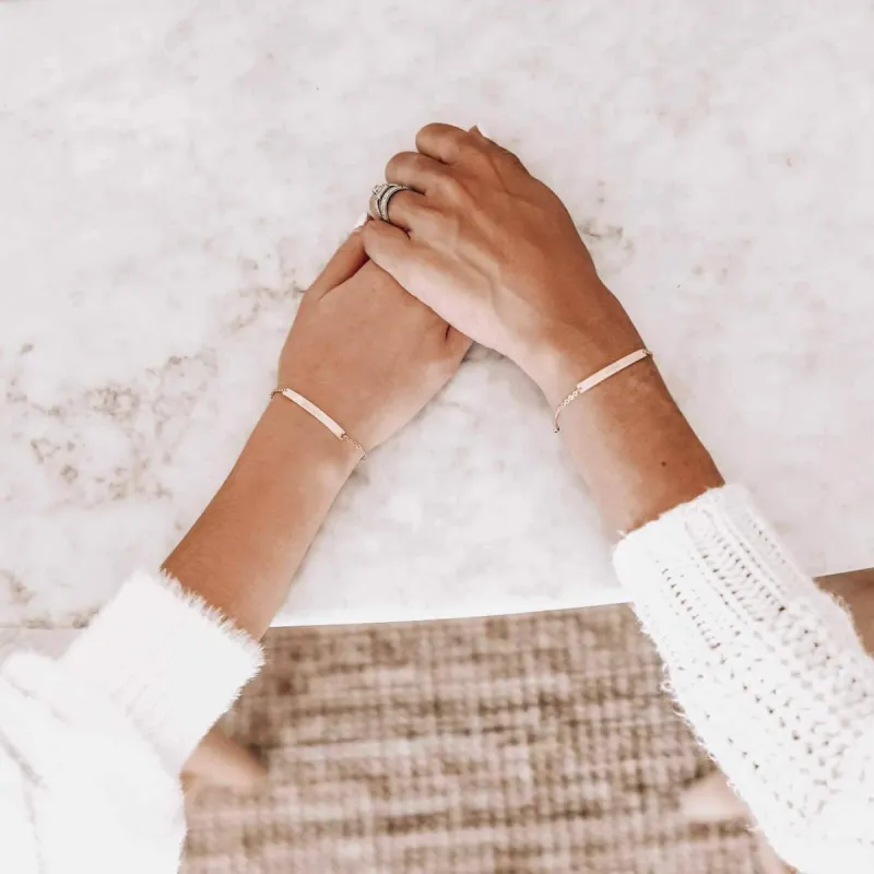 Mother-Daughter Bar Bracelet Set made by Tiny Tags