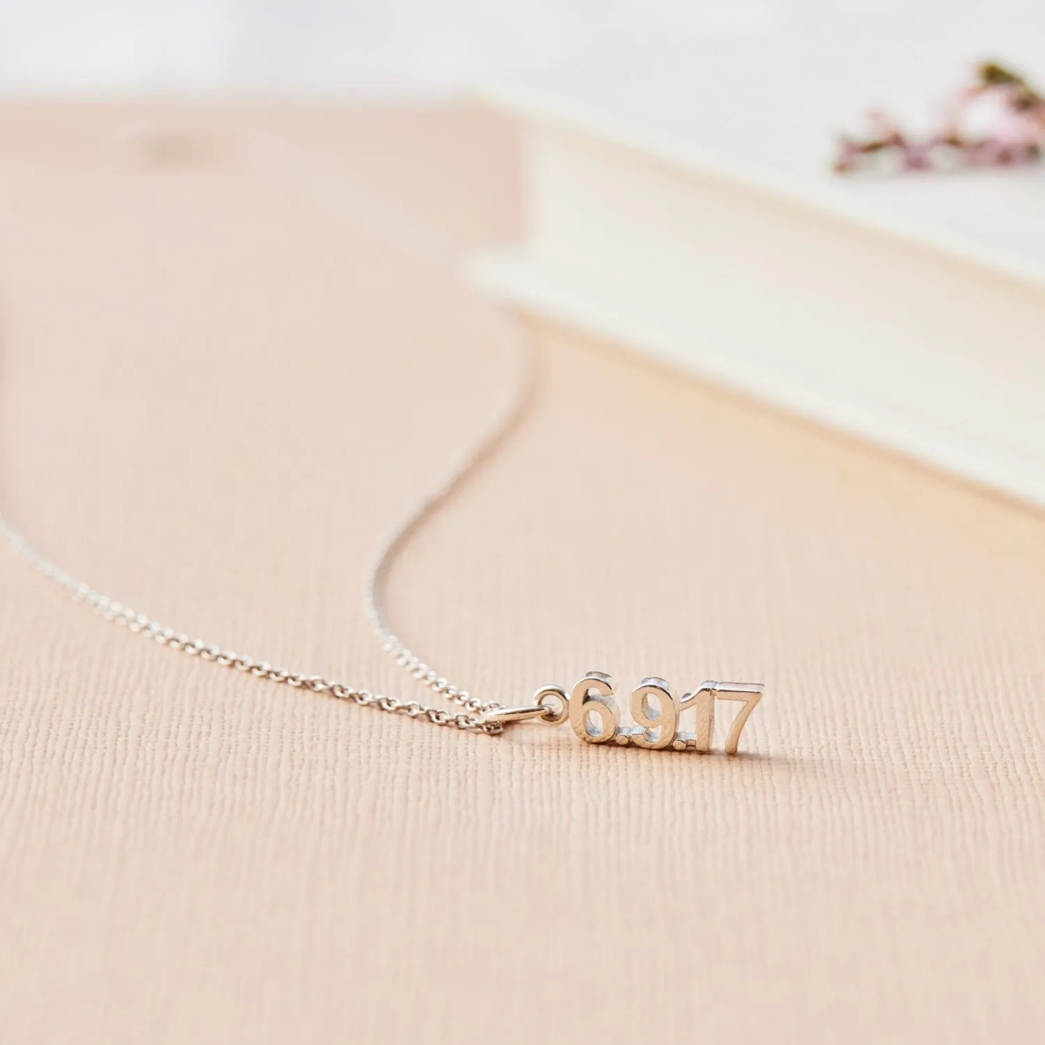Sterling Silver Vertical Date Necklace sold by Tiny Tags product image thumbnail 4
