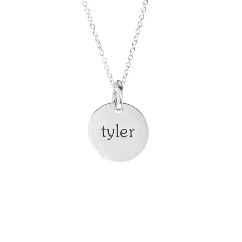 Sterling Silver Circle Necklace - 2 Names sold by Tiny Tags product image thumbnail 4