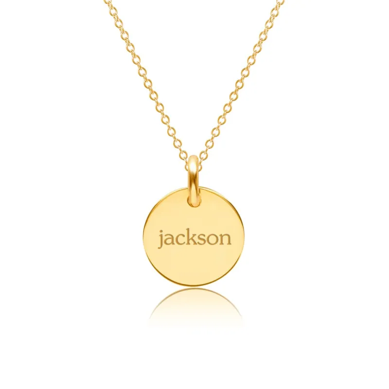 Gold Circle Necklace sold by Tiny Tags