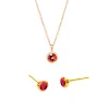 Gold Birthstone Bundle (Necklace + Earrings) sold by Tiny Tags