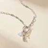 Front Clasp Pavé Date Combination Necklace sold by Tiny Tags