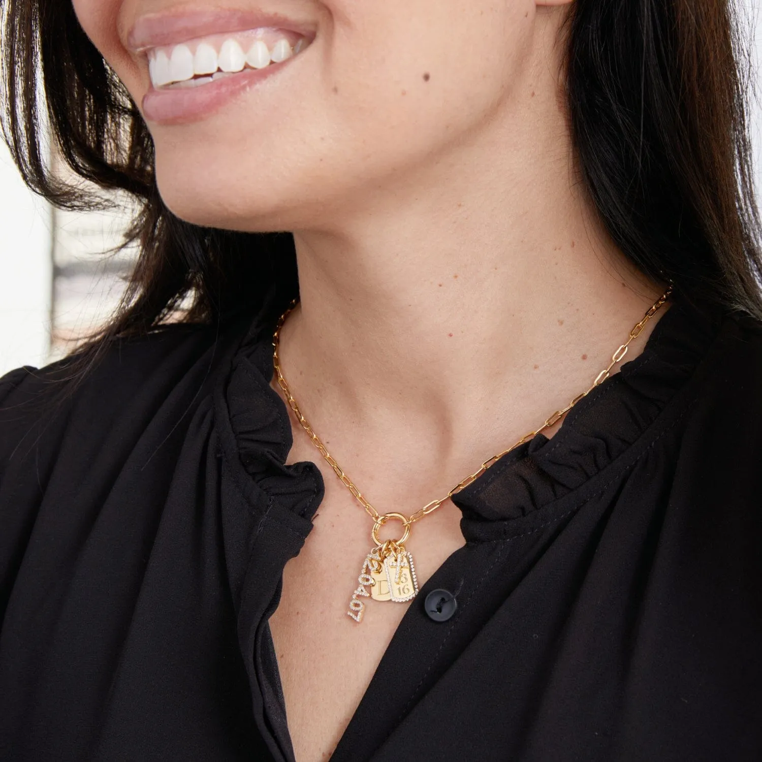 Front Clasp Pavé Date Combination Necklace sold by Tiny Tags product image thumbnail 5