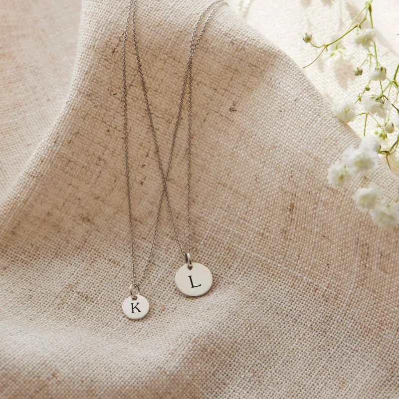 Circle Initial Necklace Set made by Tiny Tags