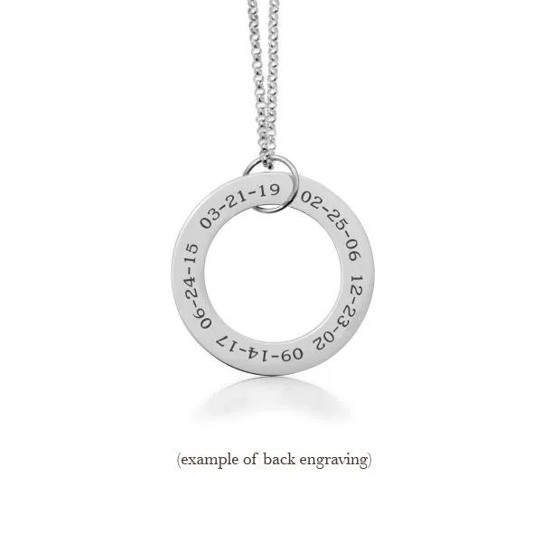 Sterling Silver Circle Pendant Necklace - 5 Names sold by Tiny Tags product image thumbnail 4