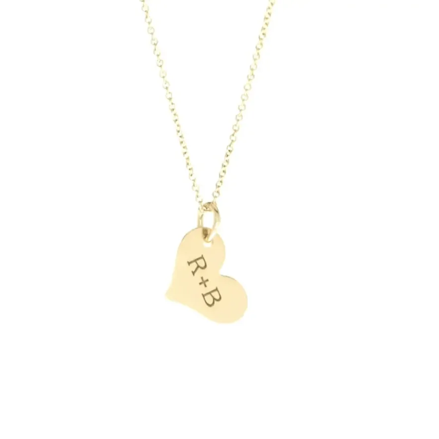 14k Gold Heart Necklace - 2 Hearts sold by Tiny Tags product image thumbnail 5