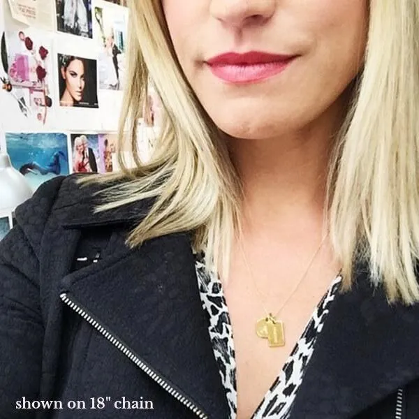 Gold Circle & Mini Dog Tag Necklace sold by Tiny Tags product image thumbnail 2