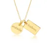 Gold Circle & Mini Dog Tag Necklace sold by Tiny Tags