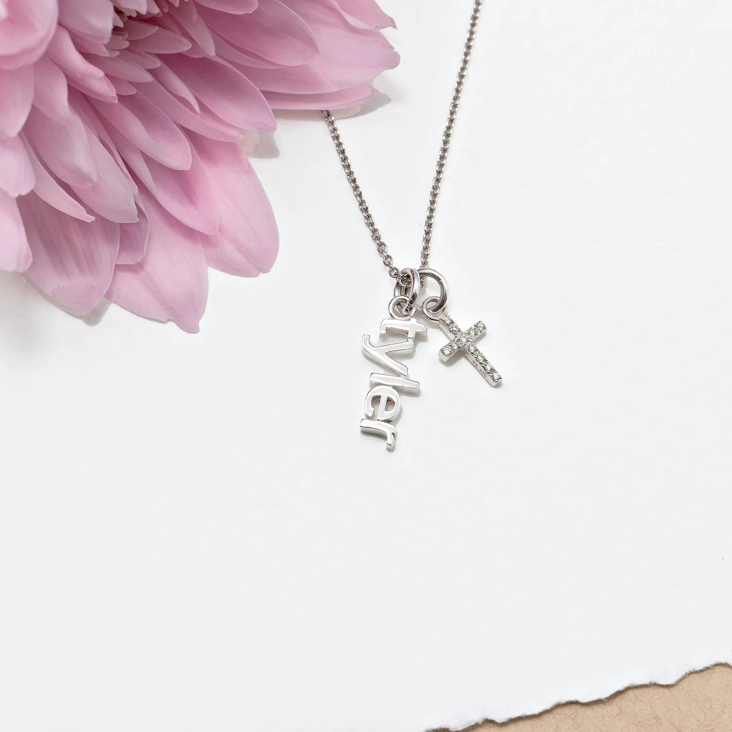 Sterling Silver Vertical Name Charm sold by Tiny Tags product image thumbnail 2