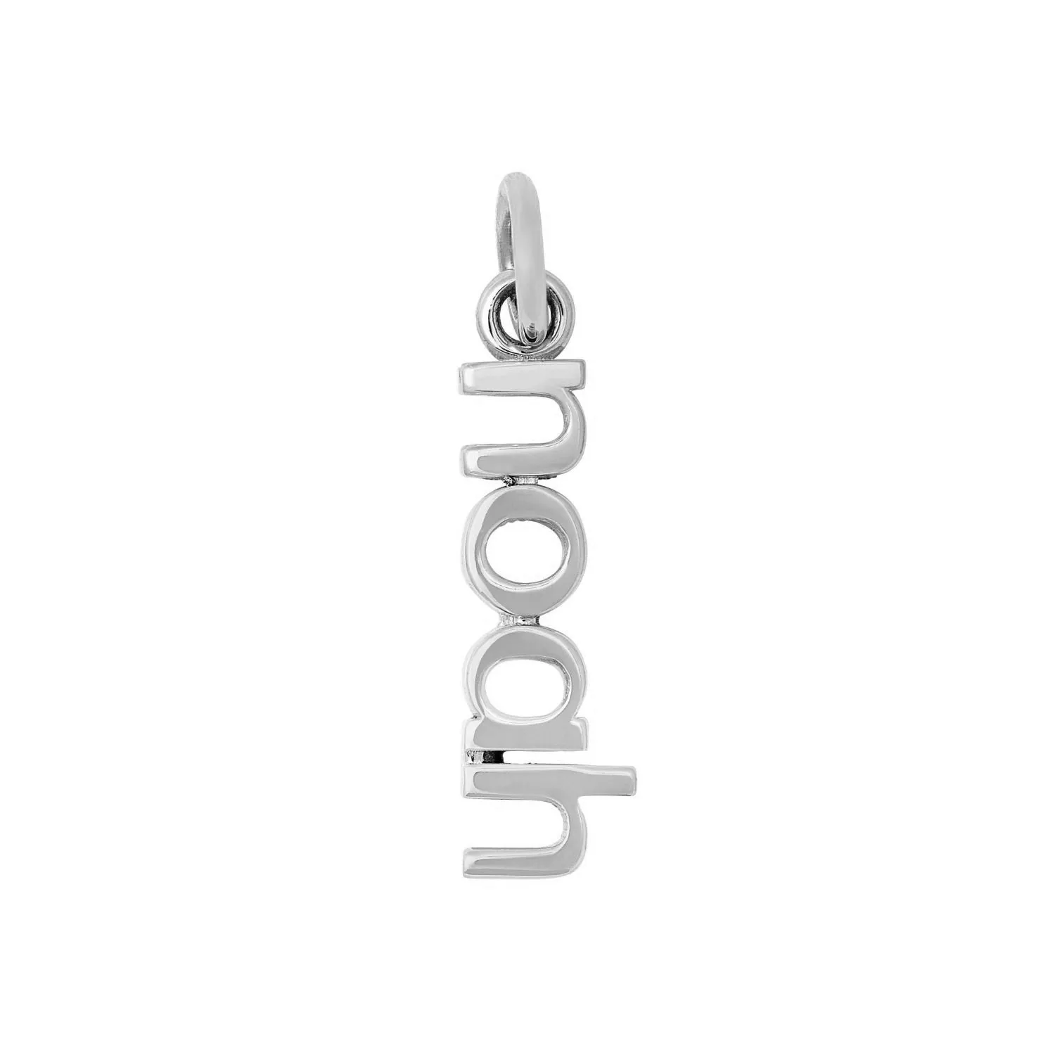 Sterling Silver Vertical Name Charm sold by Tiny Tags