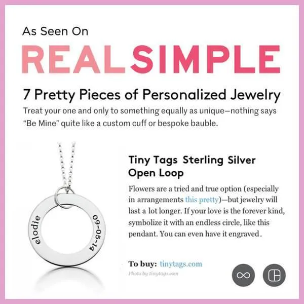Sterling Silver Circle Pendant Necklace - Name & Birthday sold by Tiny Tags product image thumbnail 4