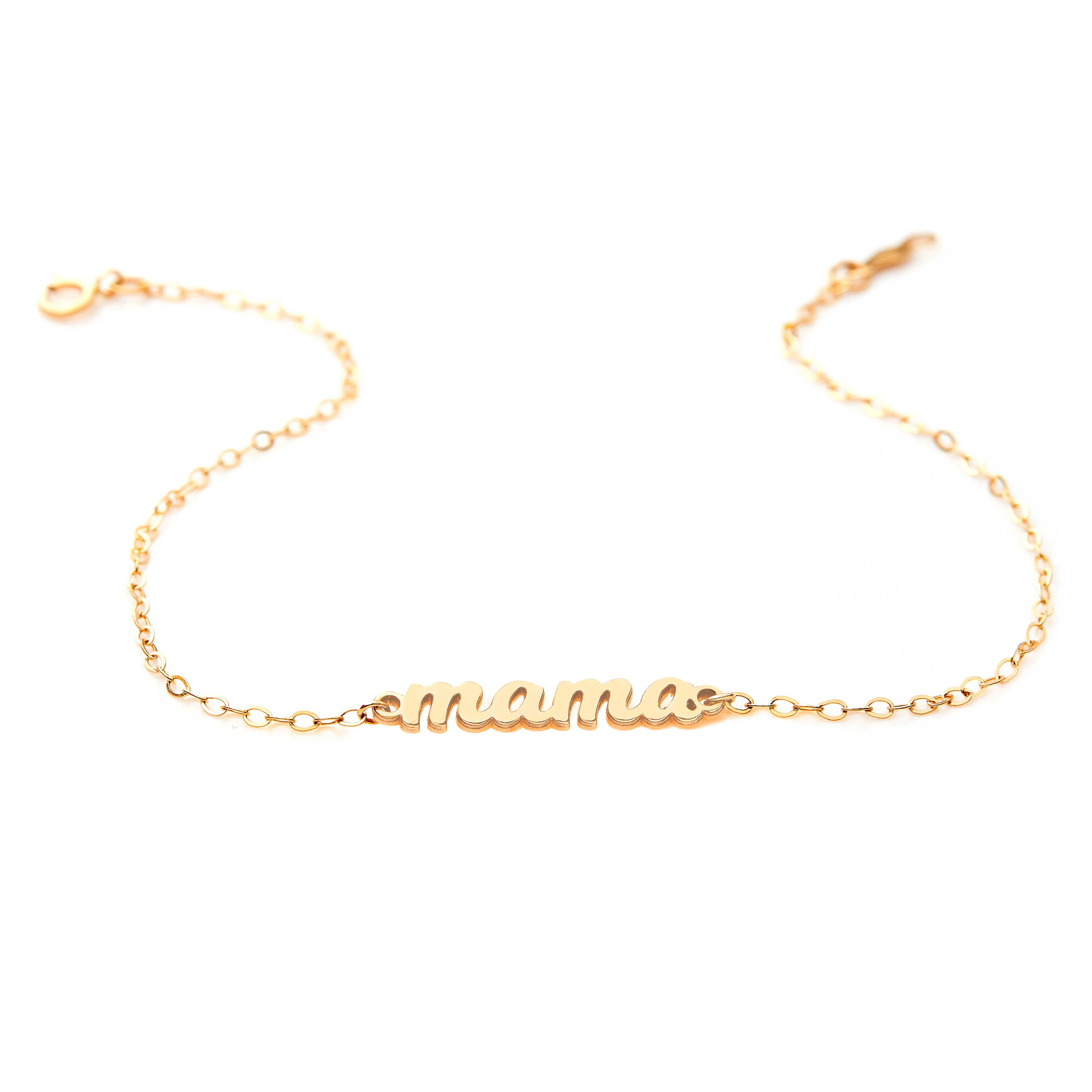 Script mama Nameplate Chain Bracelet sold by Tiny Tags