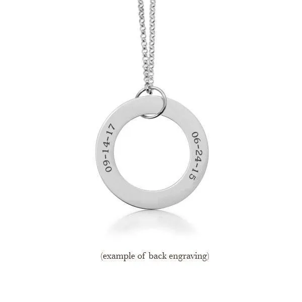 Sterling Silver Circle Pendant Necklace - 2 Names sold by Tiny Tags product image thumbnail 4