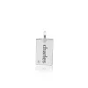 Sterling Silver Mini Dog Tag with Birthstone sold by Tiny Tags