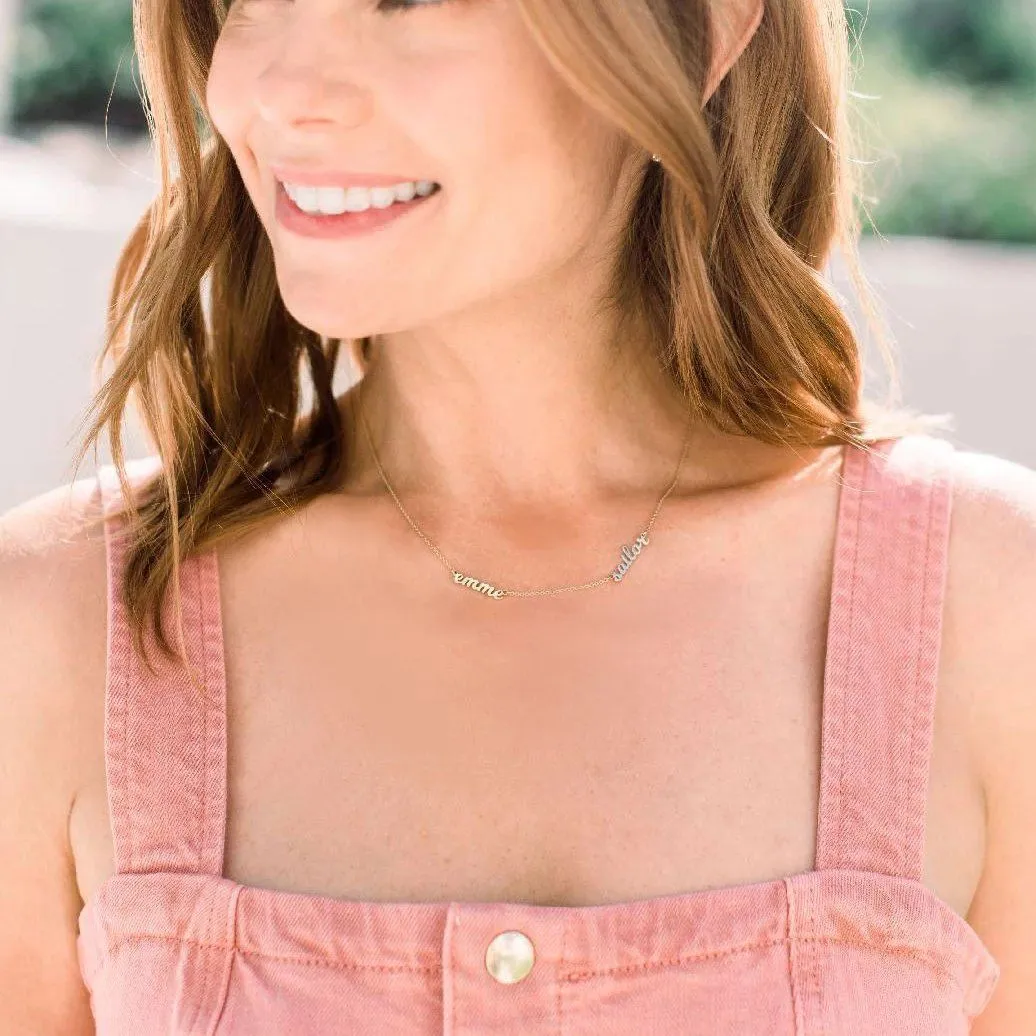 Script Nameplate Necklace - 2 Names sold by Tiny Tags product image thumbnail 2