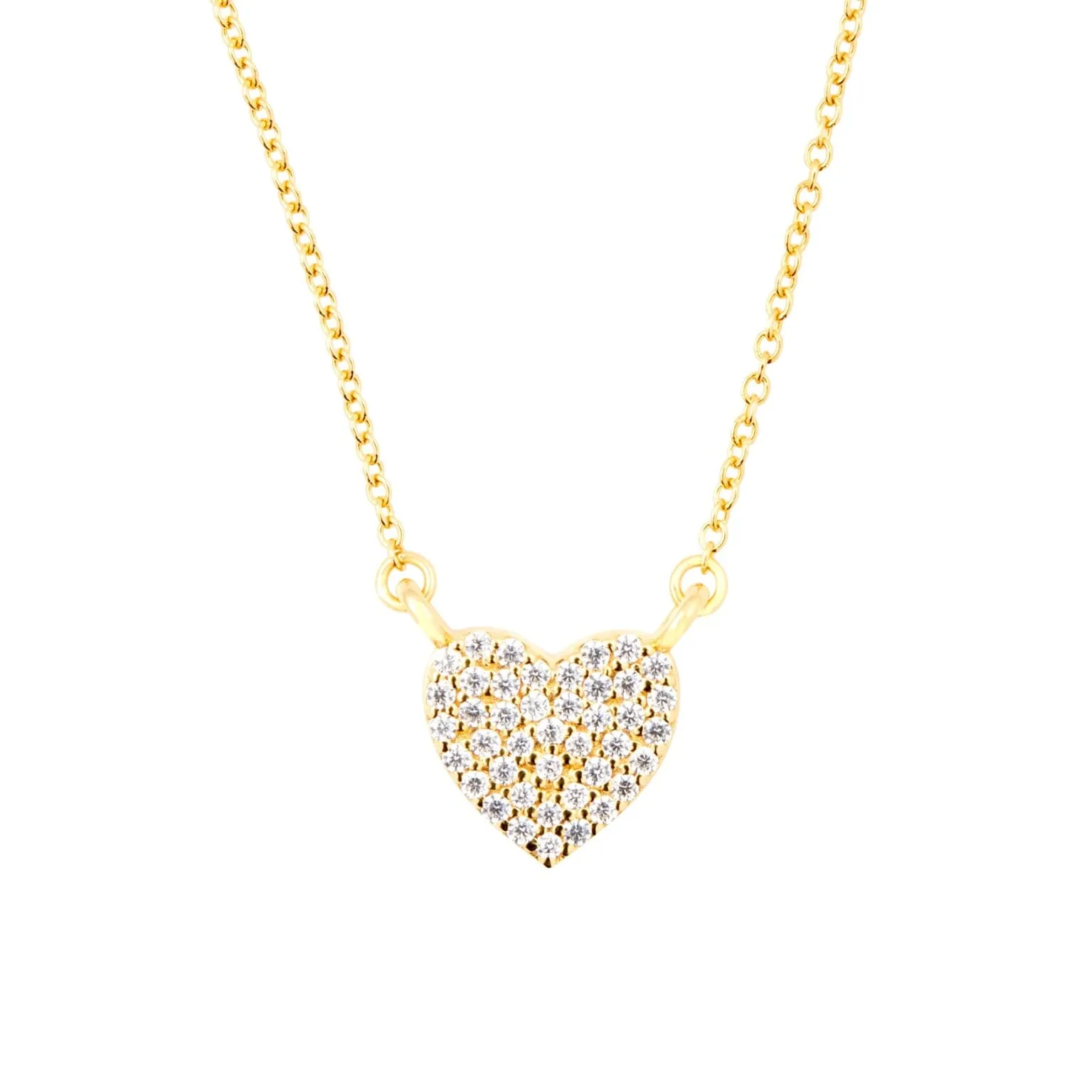Gold Pavé Heart Necklace sold by Tiny Tags