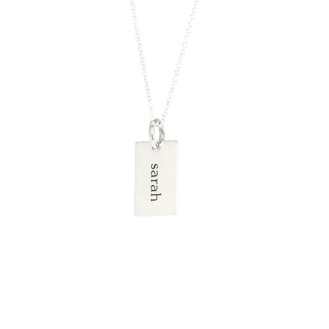 Sterling Silver Mini Dog Tag Necklace with Birthstone sold by Tiny Tags product image thumbnail 3