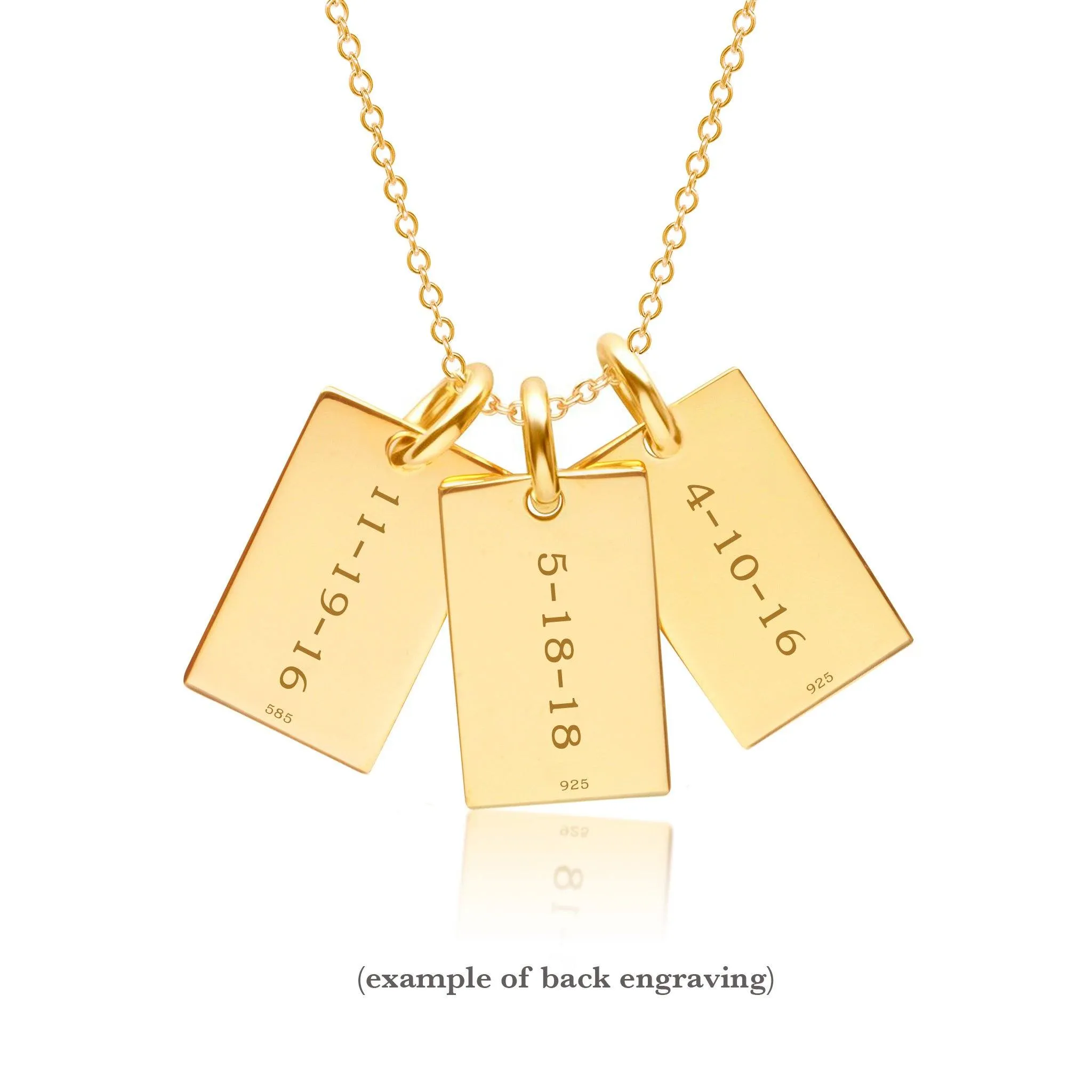 Gold Mini Dog Tag Necklace - 3 Names sold by Tiny Tags product image thumbnail 4