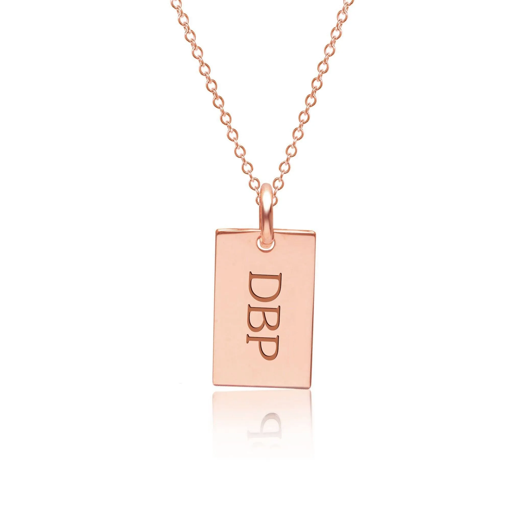 14k Gold Monogram Dog Tag Necklace sold by Tiny Tags product image thumbnail 3