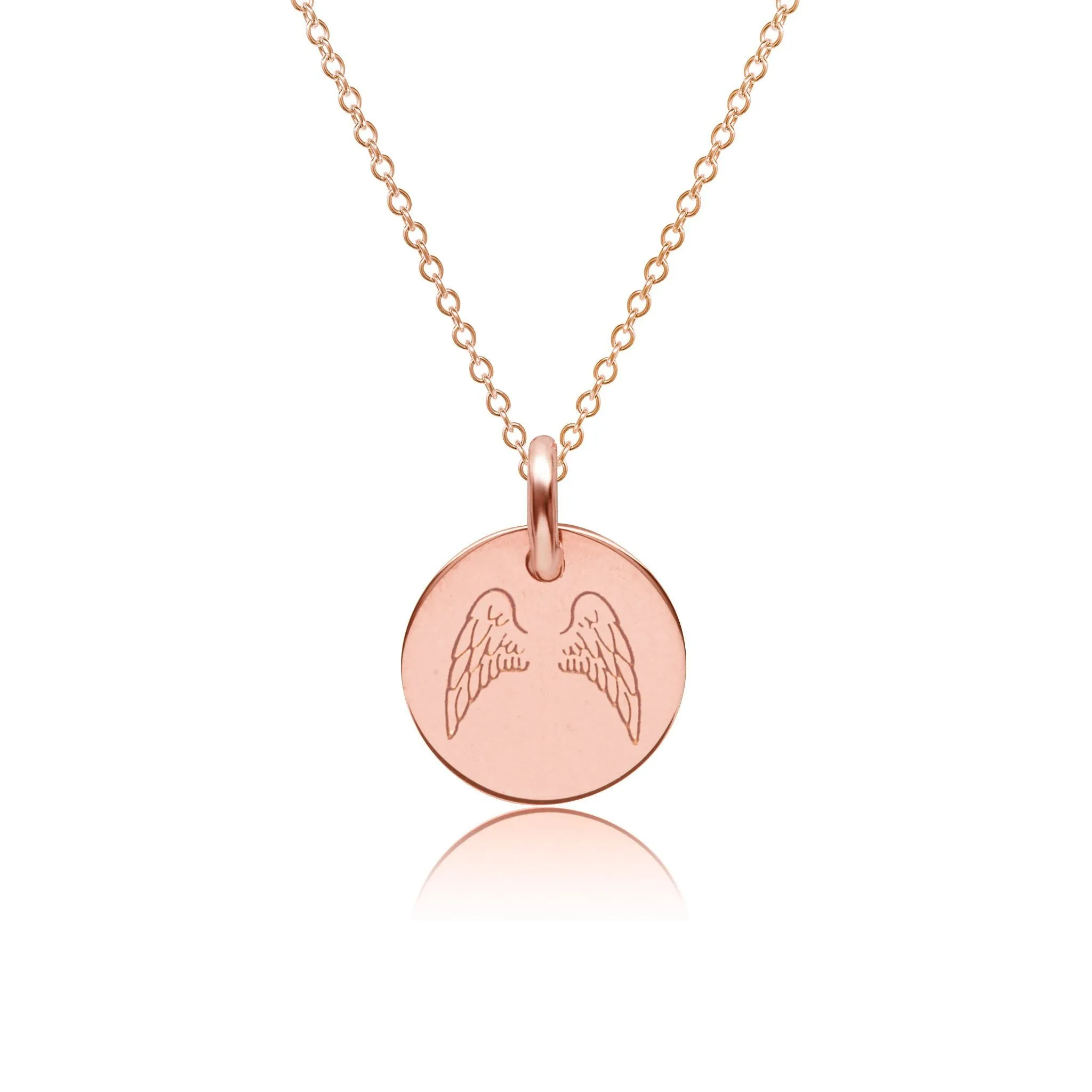 14k Gold Engravable Angel Wings Necklace sold by Tiny Tags product image thumbnail 2