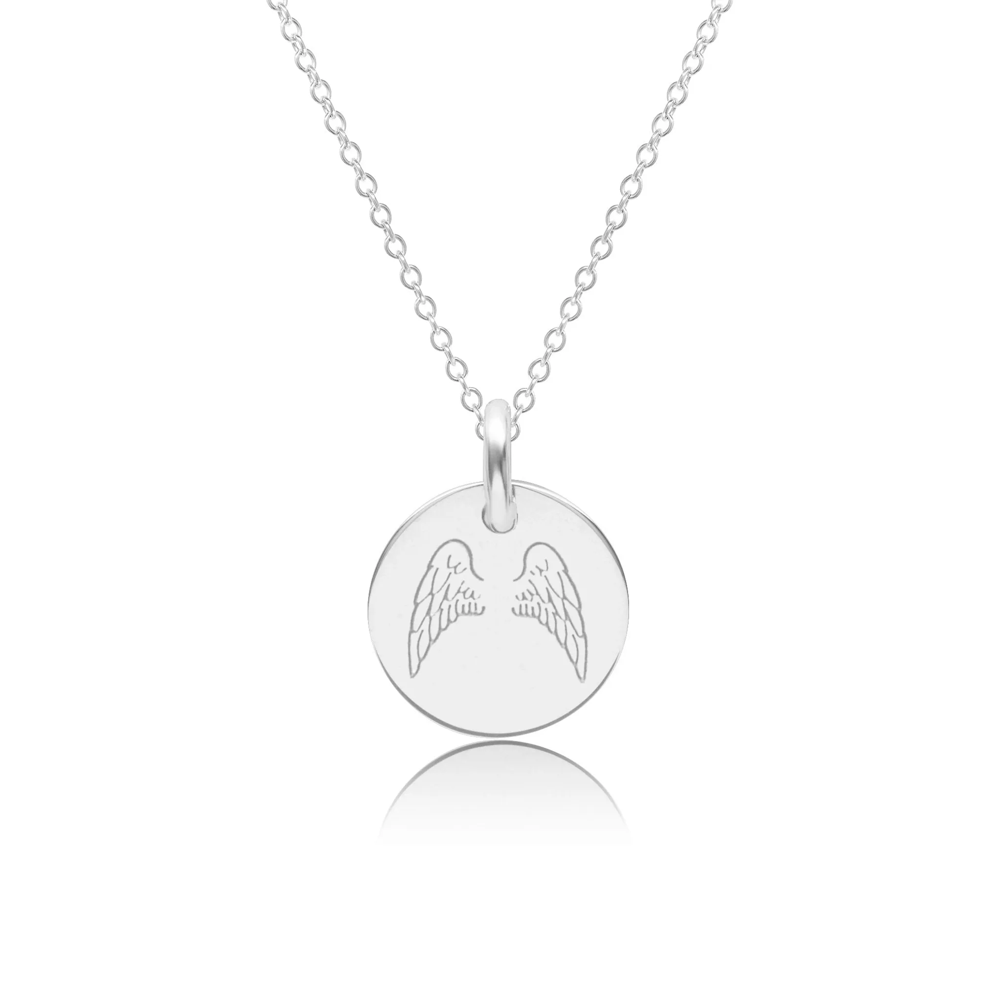 14k Gold Engravable Angel Wings Necklace sold by Tiny Tags product image thumbnail 3
