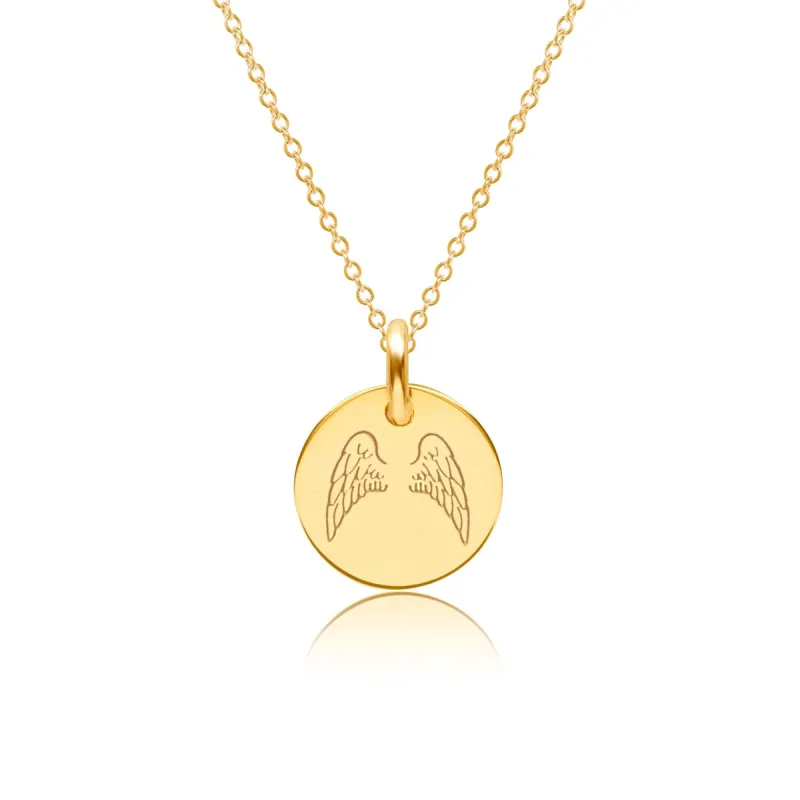 14k Gold Engravable Angel Wings Necklace sold by Tiny Tags